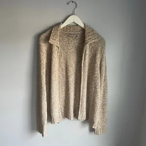 Croft & Barrow Y2K Cream Beige Chenille Sweater Knit‎ Zip Up Cozy Heritage XL thumbnail 2