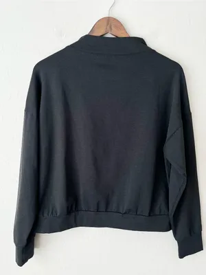 Vuori funnel neck pullover sweater charcoal black small thumbnail 4