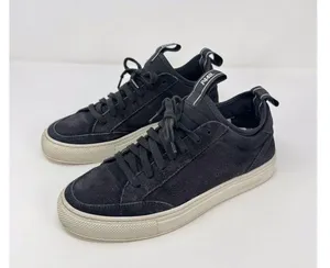 P448 Sohosocks Womens Shoes Black Suede Low Top Fashion Sneakers Italian 39 US 9 thumbnail 4