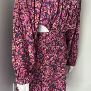 Free People Jeal Bohemian Floral Cutout Dress Pink Long Sleeve Dress Medium thumbnail 6