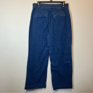 Loft Women’s High Rise Trousers‎ Dark Wash Wide Leg Jeans 6 thumbnail 5