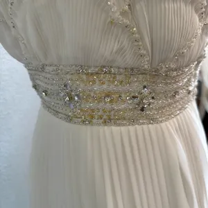 Jasmine Couture Strapless‎ Wedding Dress Pleated Skirt Size 8 Sequins Beaded thumbnail 11