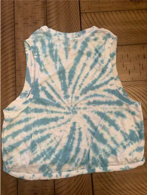 Free People Movement Blue Tie Dye Tank Top thumbnail 3