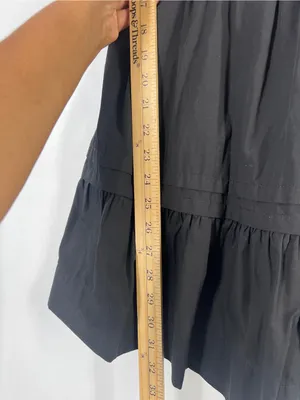 Anthropologie Somerset Tier Spaghetti Strap Mini Dress Black Size L thumbnail 13