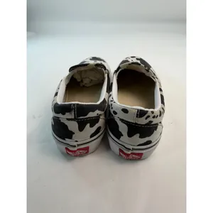 Vans Classic Slip-On Cow Print Black White Canvas Sneakers Womens 8.5 Mens 7 thumbnail 4