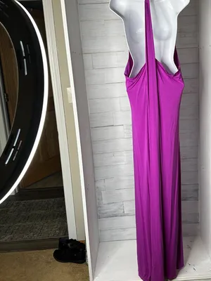 Fabletics Womens Magenta Halter Maxi Dress Size XXL thumbnail 4