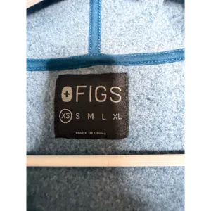 Figs‎ Essential Fleece Blue Full Zip Hoodie Sweatshirt Teal Scrub Jacket thumbnail 4
