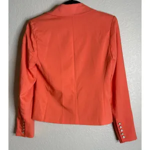 House of Harlow 1960 Womens XS Peach Blazer Double‎ Breasted Gold Button Jacket thumbnail 2