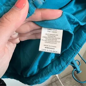 Love Tree Women's‎ Teal Blue Packable Lightweight Puffer Jacket Medium thumbnail 8