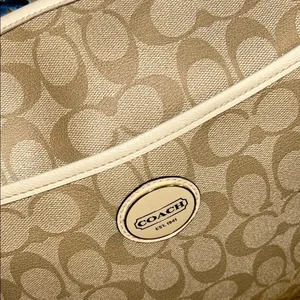 Coach Beige Signature Monogram Coated Canvas Crossbody/ Shoulder Bag thumbnail 3