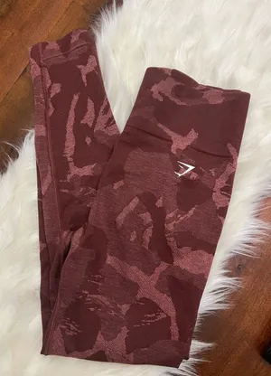 Gymshark Adapt Camo Seamless Leggings Savanna Cherry Brown Size M thumbnail 1