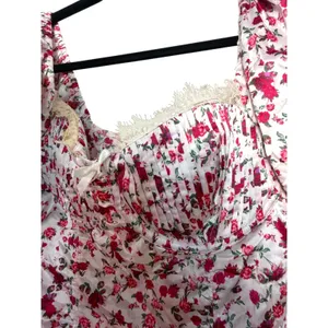 For Love and Lemons Melrose White Pink Floral Ruched Mini Cocktail Dress Large thumbnail 7