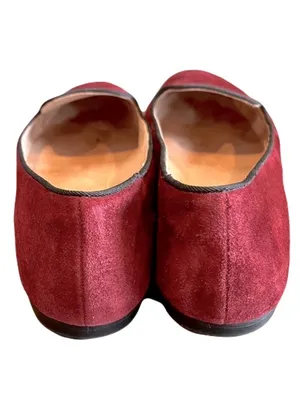 Tahari ‘Clementine’ Burgundy Suede Smoking Slipper Loafers, Size 7 thumbnail 4