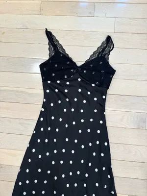 Black Polka Dot Midi Dress thumbnail 3