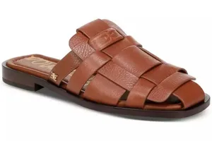 Sam Edelman Dina Woven Size 11 Fisherman Slides Brown Leather Sandals Women's 42 thumbnail 1