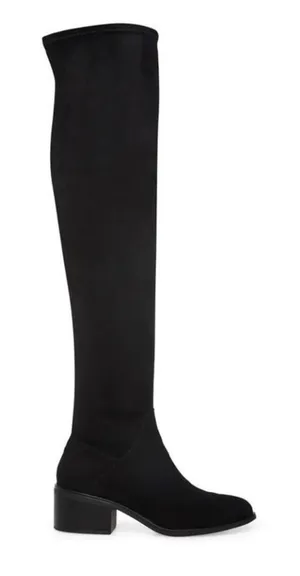 Steve Madden Georgette Black Over The Knee Stretch Boots Block Heel Size 6M thumbnail 1