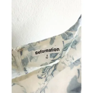 Reformation Light Blue Floral Midi Dress Size 0 thumbnail 7