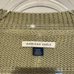 American Eagle‎ ribbed trim v neck slouchy sweater green size medium thumbnail 3