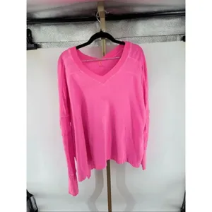 Free People FP Movement Oversized Tunic Medium Pink Long Sleeve V Neck thumbnail 11