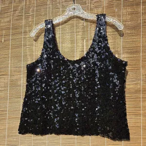 Zara NWT black Sequined Top S thumbnail 8