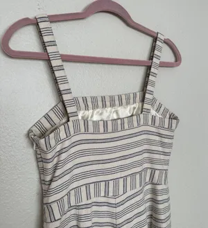 Anthropologie Paper Crown Womens S Romper Lined Shorts Zipper Jumper Cream Navy thumbnail 11