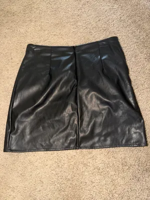 Cider Black Leather Mini Skirt thumbnail 4