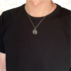 Spiral Pendant Necklace for Men Women Simple Design Streetwear Unisex Style thumbnail 8