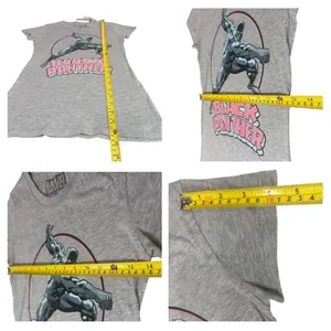 Marvel Black Panther Graphic Tee XS Gray Short Cap Sleeve Fitted thumbnail 6