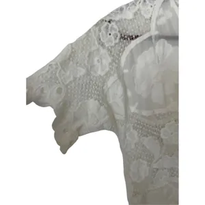 Anthropologie WHITE lace dress Size XS crochet beach coastal fairy thumbnail 5