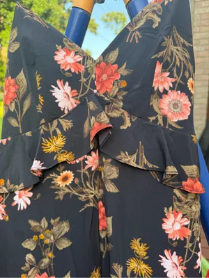 Lush Black Floral High Low Ruffle Maxi Dress NWOT Size S thumbnail 3