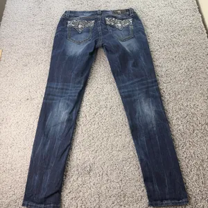 Miss Me Signature Skinny Jeans Dark Wash Embellished JE7213S2L Size 32 thumbnail 10
