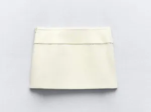 NWT light yellow belted mini skirt. Size XL thumbnail 4