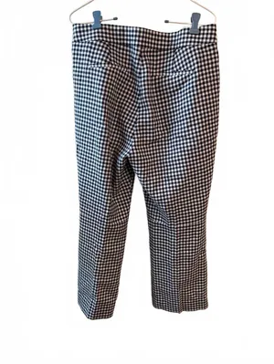 J.Crew Black and White Gingham Linen Blend Pants Large New With Tags thumbnail 3