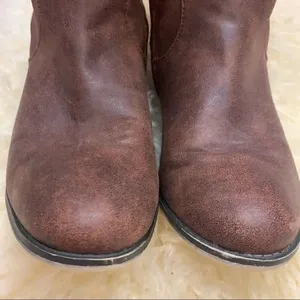 Knee high vegan leather distressed look boots thumbnail 5