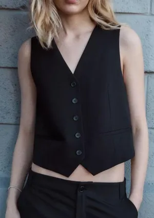 Zara Black Vest Top thumbnail 1