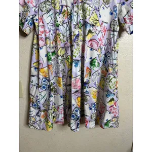 Anthropologie Pollie Short-Sleeve Swing Tunic Mini Dress Shattered Porcelain M thumbnail 9