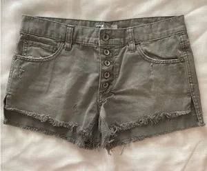Free People Army Green Denim Shorts  thumbnail 1