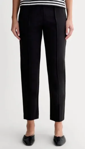 Everlane The Dream Pant Slim Straight Pintuck Pull On Pants Neutral Black S thumbnail 1