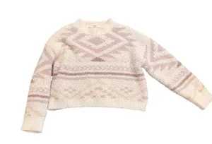 Altar'd State Cream and Pink Geometric Sweater thumbnail 1