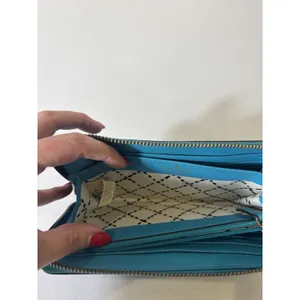 Kate Spade Newbury Lane Turquoise Zip‎ Around Leather Long Wallet~EUC thumbnail 5