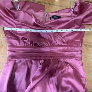 Lulus Always Celebrating Mauve Pink Satin Off-the-Shoulder Mini Dress thumbnail 9