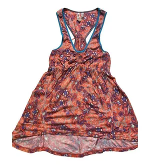 Anthropologie Free People tank top orange and purple sz medium thumbnail 1