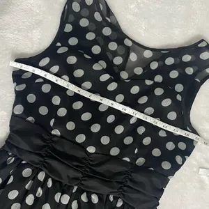 Lindy Bop Vintage Style Polka Dot Illusion Mesh Midi Swing Dress Black White thumbnail 8