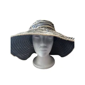 Blue cotton sun hat Beachy pool travel foldable comfortable summer thumbnail 3