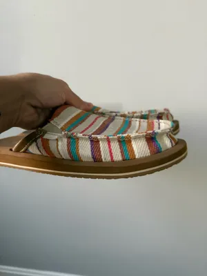 Sanuk You Got My Back St Blanket Bright Multi Color Pattern Striped Slip On Shoe thumbnail 4