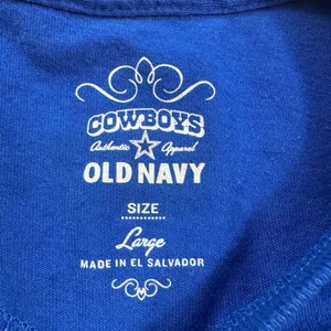 Dallas Cowboys Women Blue Graphic T-Shirt Large NFL Football Distressed Old Navy thumbnail 4
