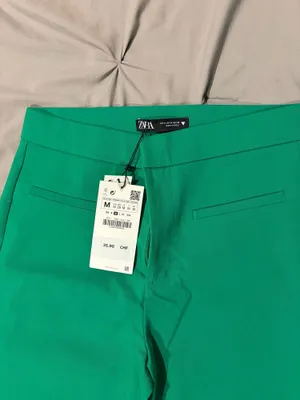Bright Green Zara Cropped Dress Pants thumbnail 2