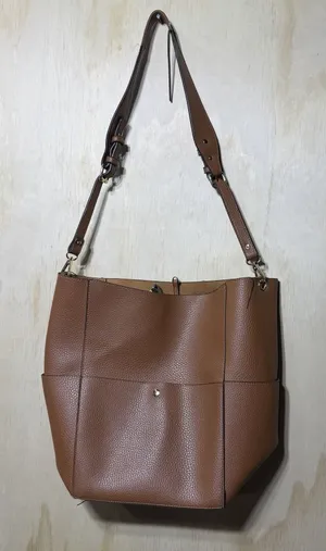 Remi Reid Brown Leather Tote Bag‎ Shoulder Handbag Large Pebbled Boho thumbnail 1
