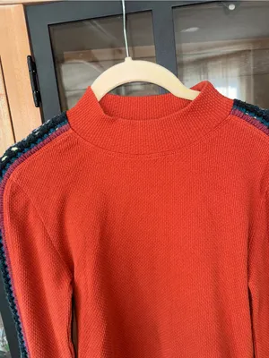 Free People Switch It Up Thermal top patchwork waffleknit crochet mock neck thumbnail 10