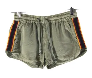 Vintage Havana Womens Olive Green Drawstring Shorts Tuxedo Stripe Size Small thumbnail 1